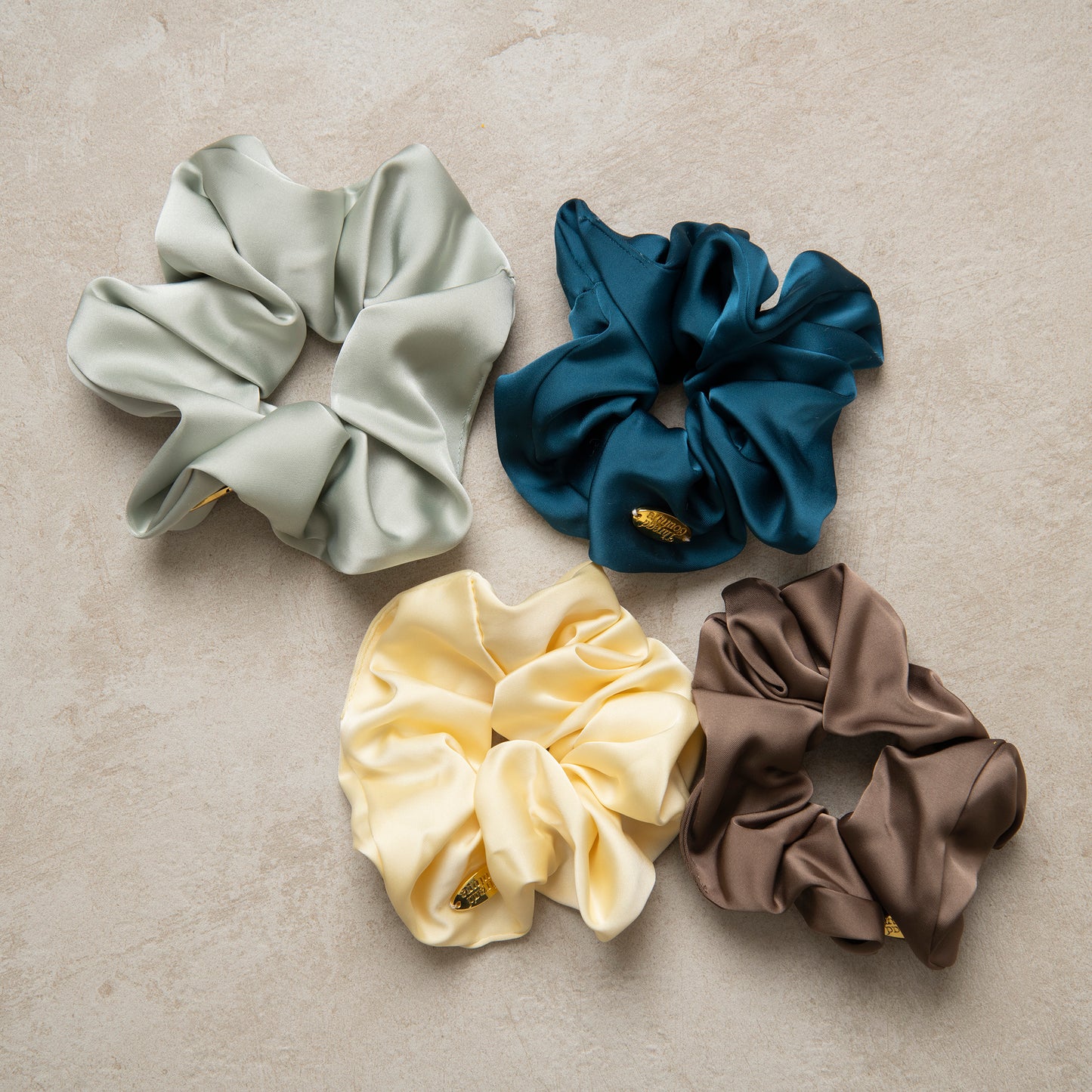 Satin soft scrunchie in Light green