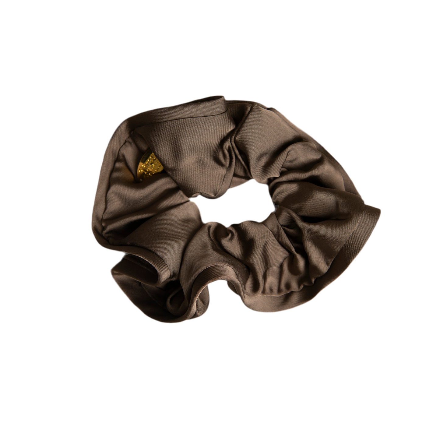 Satin scrunchie in chocolate