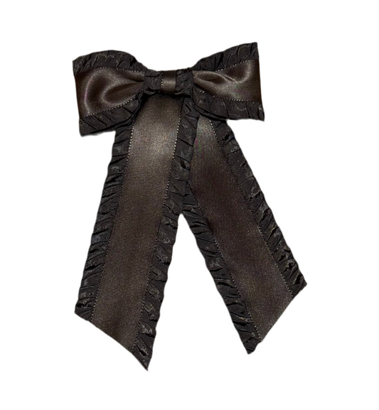 Ruffle Satin Bow