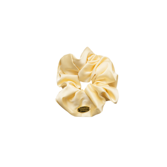 Satin soft scrunchie in lemon
