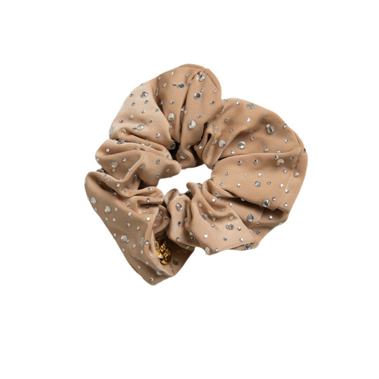 Polka dot satin brown