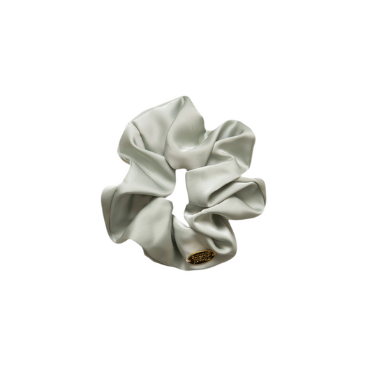 Satin soft scrunchie in Light green