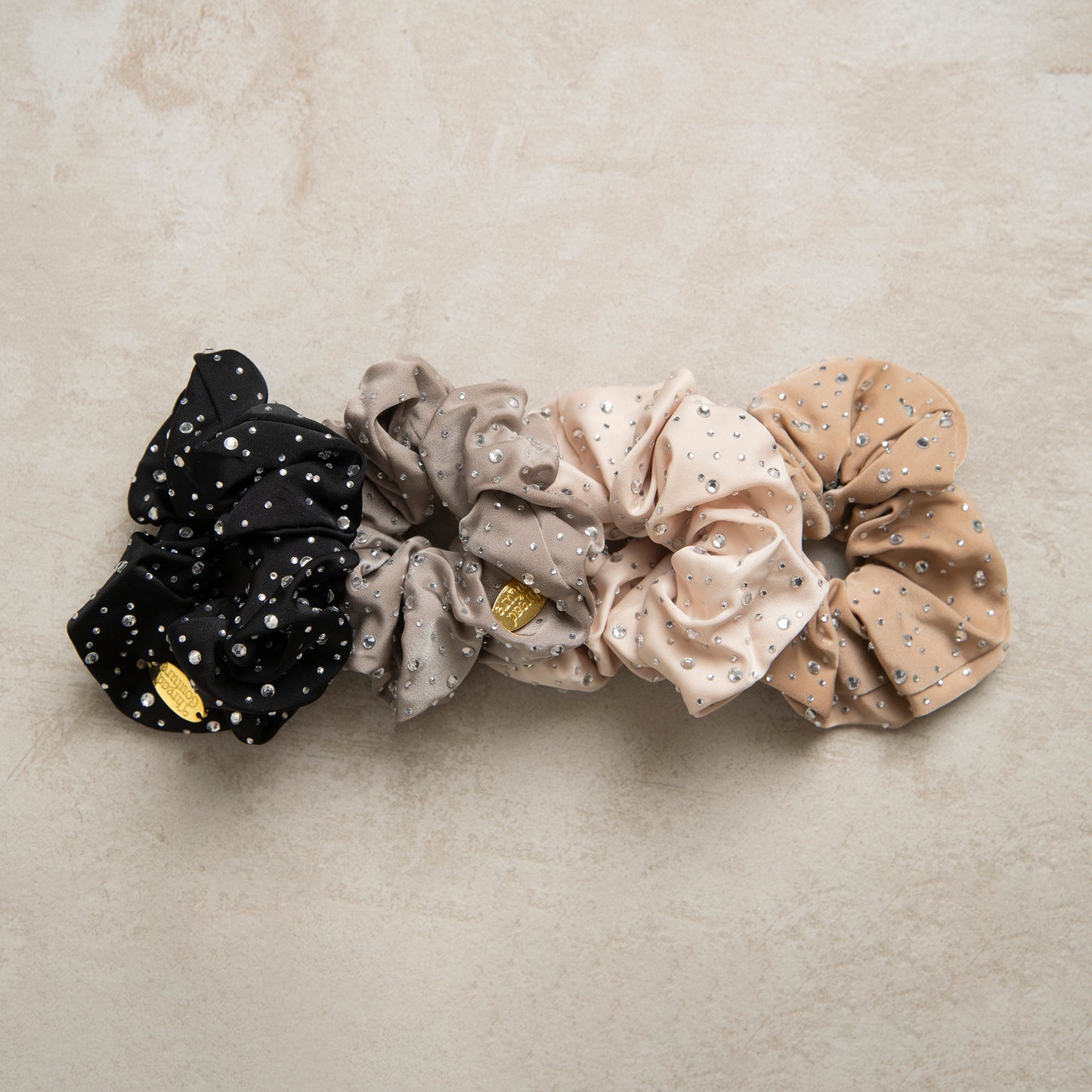 Polka dot satin brown