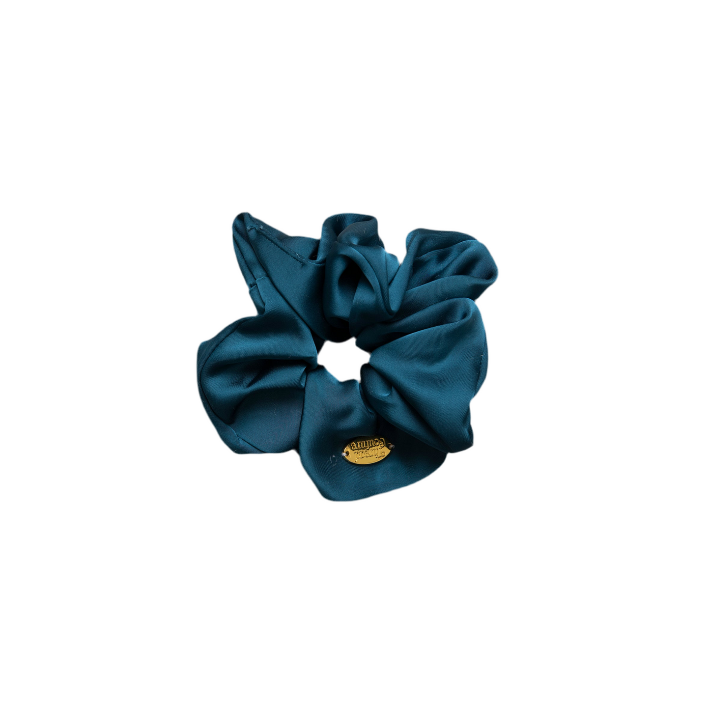 Satin soft scrunchie in Turquoise